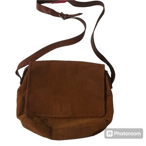 Limited Genuine Leather Saddle Crossbody Bag Brown